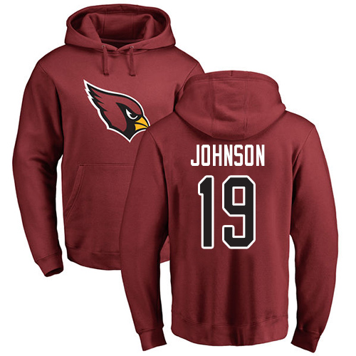 Arizona Cardinals Men Maroon KeeSean Johnson Name And Number Logo NFL Football 19 Pullover Hoodie Sweatshirts